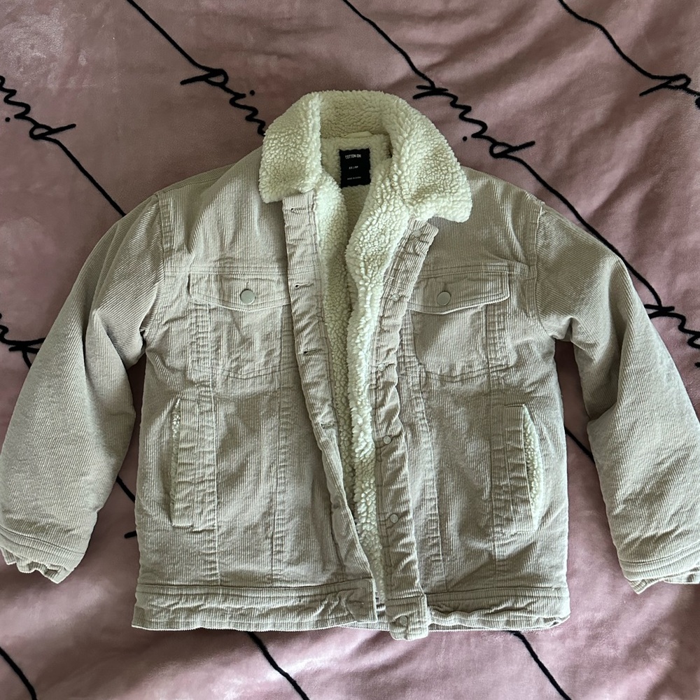 corduroy fur jacket